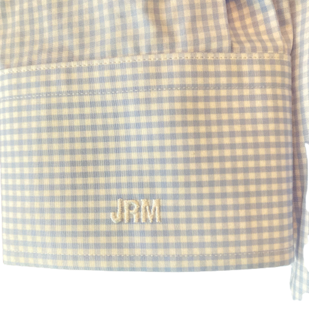 Indochino Shirt Mens Sz M Blue Gingham Cotton Slim Fit‎ Logo Button Up Collared - Picture 5 of 11